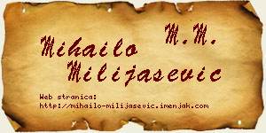 Mihailo Milijašević vizit kartica